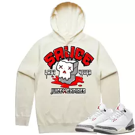 Jordan 3 White Cement 3s Hoodie to Match - RED SAUCE