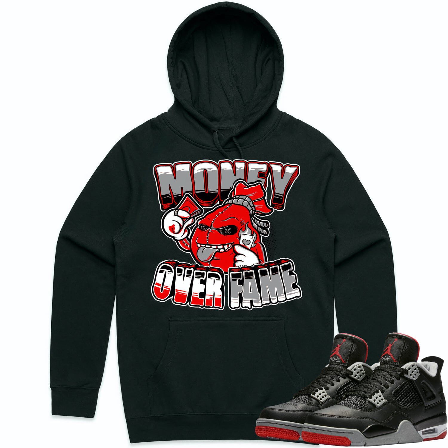 Jordan 4 Bred Reimagined 4s Hoodie to Match - RED MOF