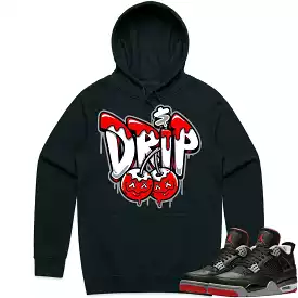 Jordan 4 Bred Reimagined 4s Hoodie to Match - RED MONEY DRIP