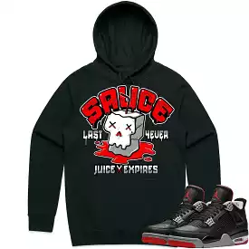 Jordan 4 Bred Reimagined 4s Hoodie to Match - RED SAUCE