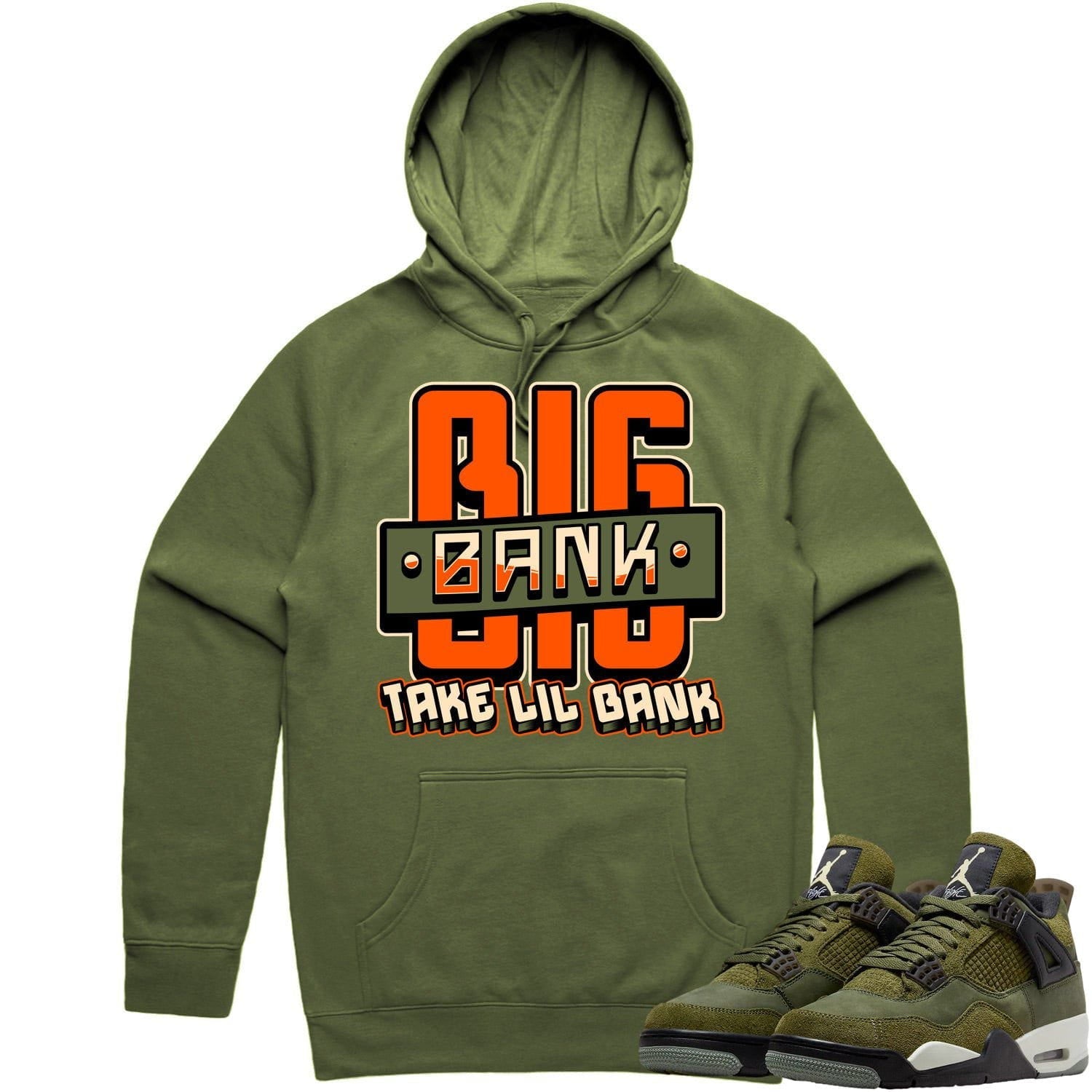 Jordan 4 Craft Olive 4s Hoodie to Match - CELADON BIG BANK