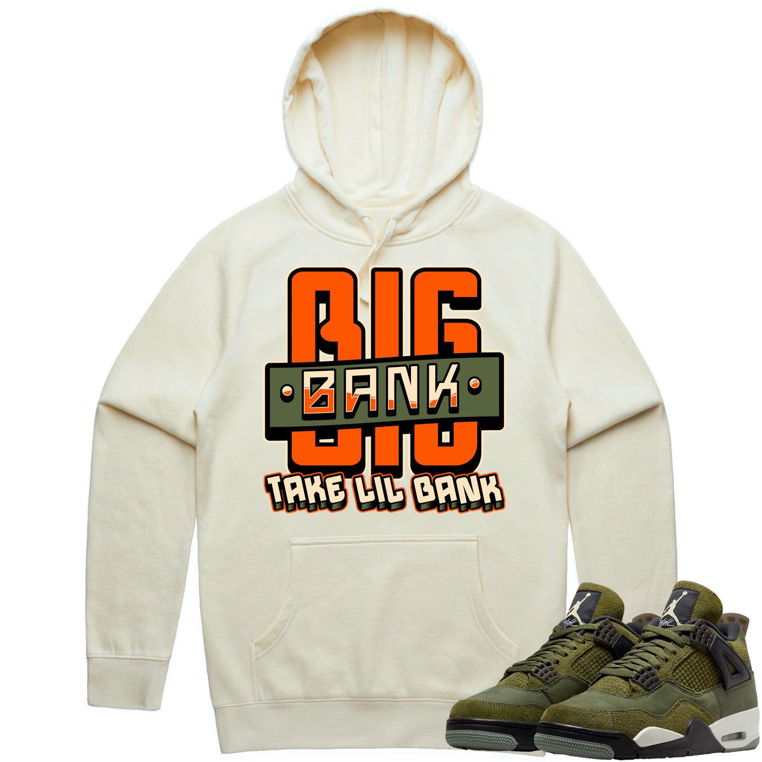 Jordan 4 Craft Olive 4s Hoodie to Match - CELADON BIG BANK