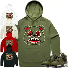 Jordan 4 Craft Olive 4s Hoodie to Match - OLIVE BAWS BEAR