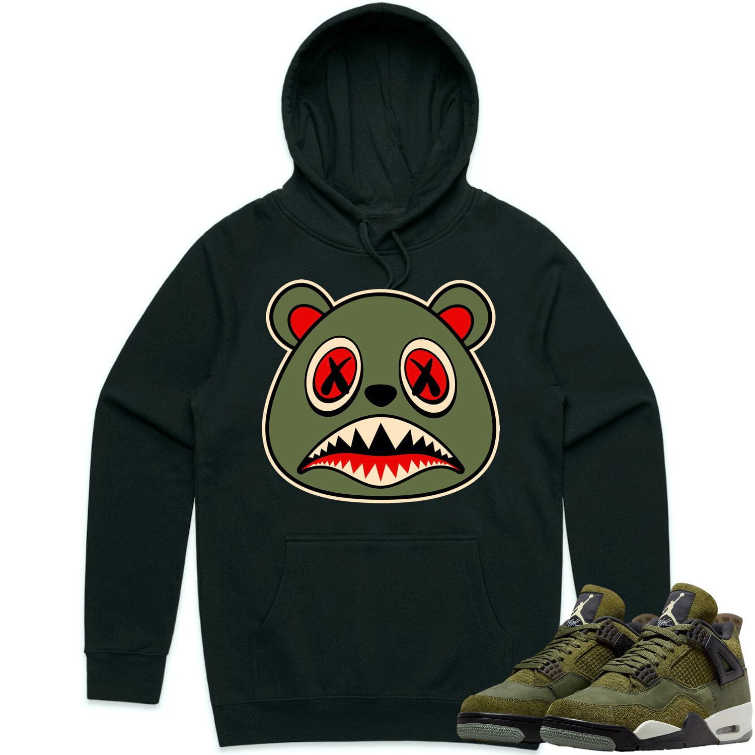 Jordan 4 Craft Olive 4s Hoodie to Match - OLIVE BAWS BEAR