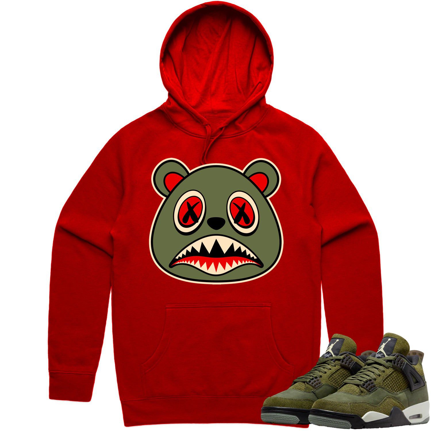 Jordan 4 Craft Olive 4s Hoodie to Match - OLIVE BAWS BEAR