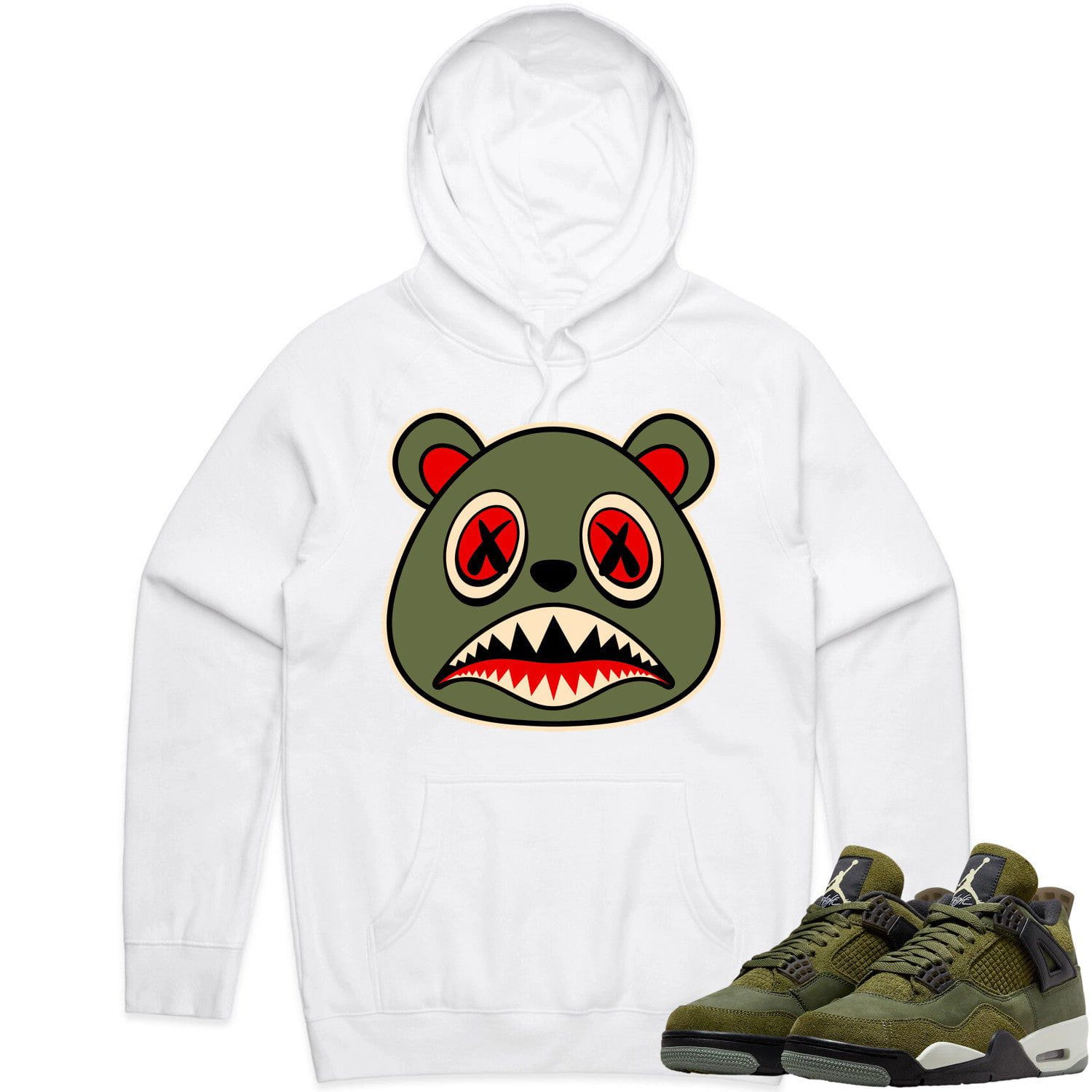 Jordan 4 Craft Olive 4s Hoodie to Match - OLIVE BAWS BEAR