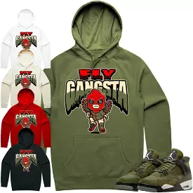 Jordan 4 Craft Olive 4s Hoodie to Match - OLIVE FLY GANGSTA