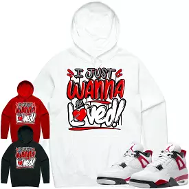 Jordan 4 Red Cement 4s Hoodie to Match - RED LOVED