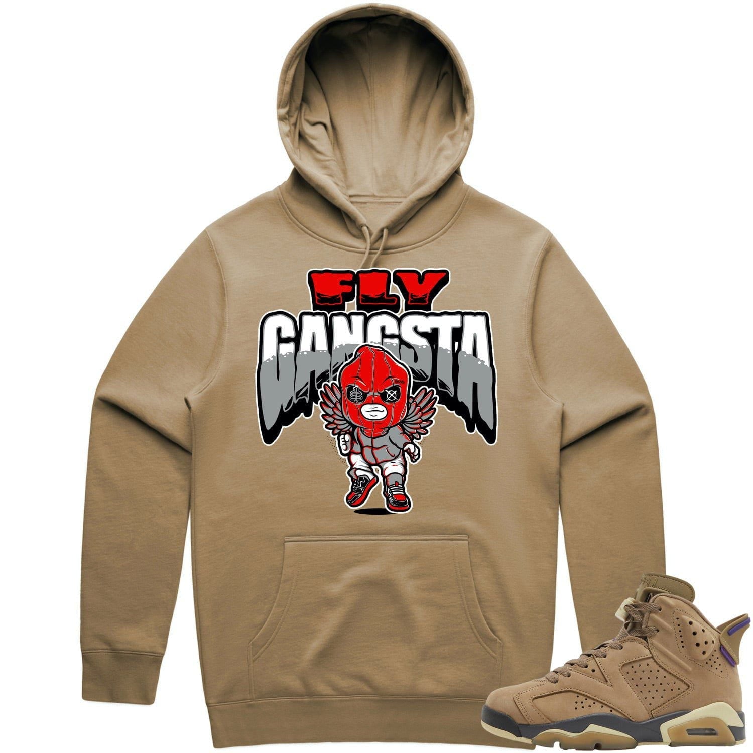 Jordan 6 Gore Tex Brown Kelp 6s Hoodie to Match - RED FLY GANGSTA