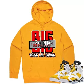 Jordan 6 Yellow Ochre 6s Hoodie to Match - RED BIG BANK