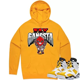 Jordan 6 Yellow Ochre 6s Hoodie to Match - RED FLY GANGSTA