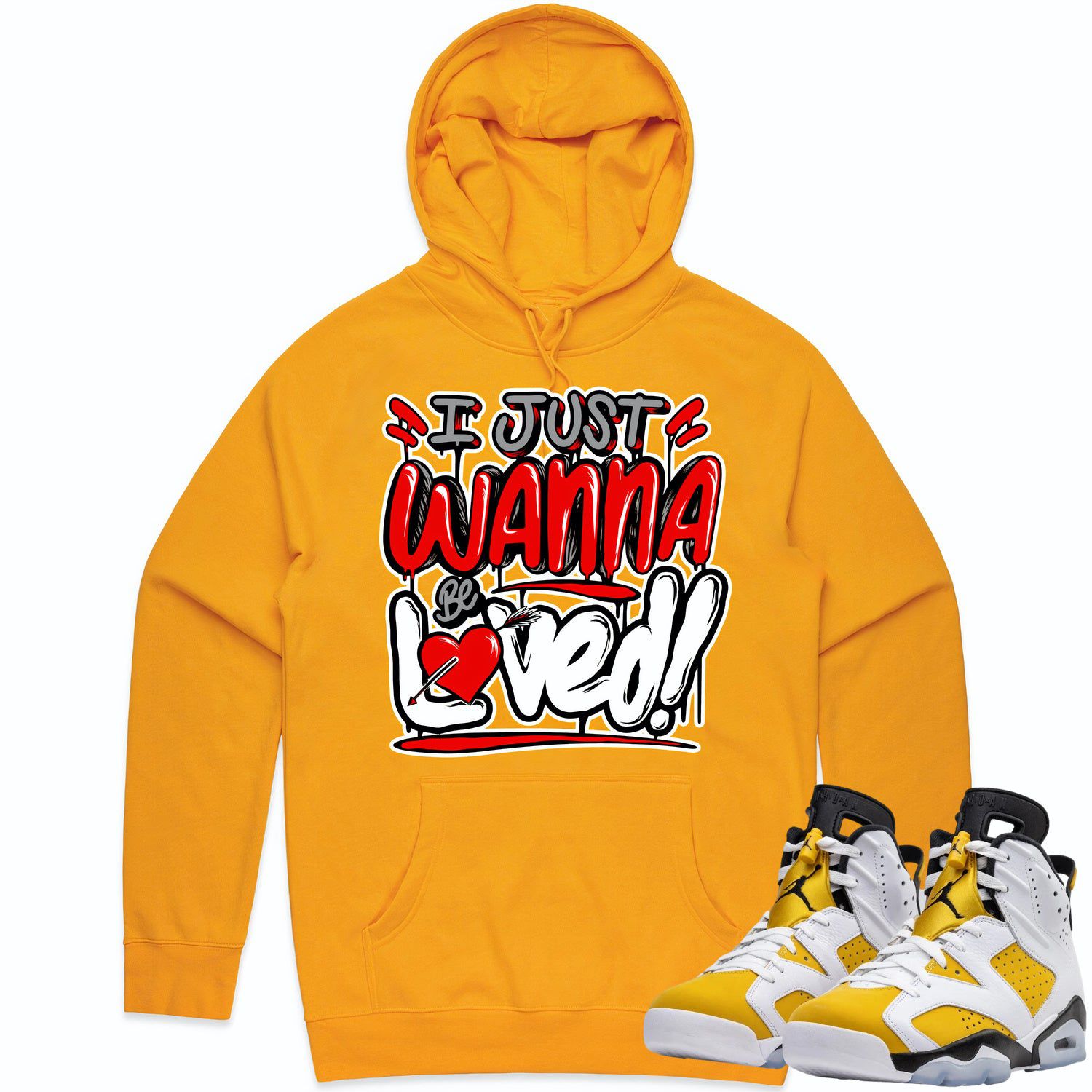 Jordan 6 Yellow Ochre 6s Hoodie to Match - RED LOVED