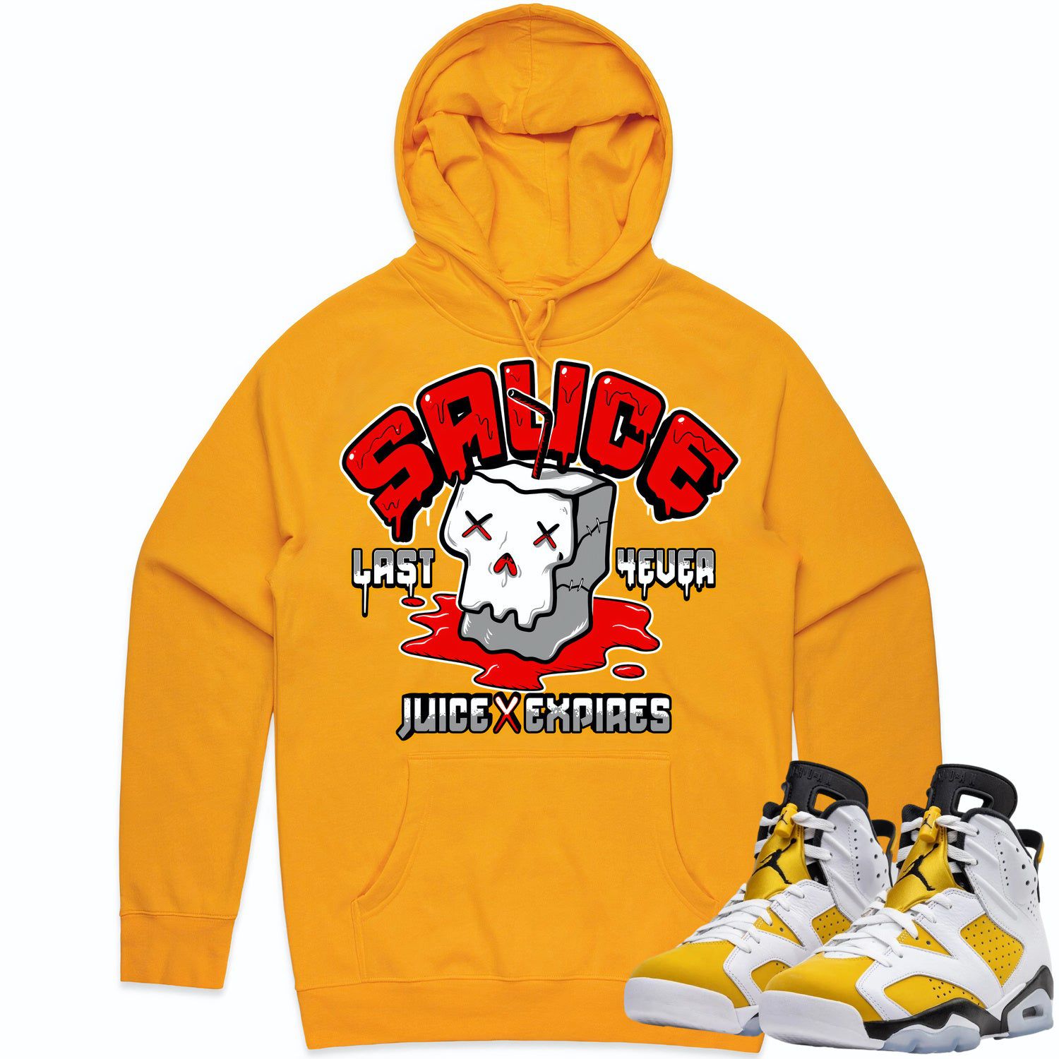 Jordan 6 Yellow Ochre 6s Hoodie to Match - RED SAUCE