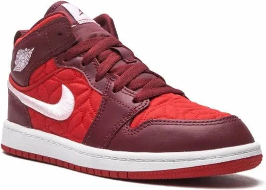 Jordan Kids Air Jordan 1 Mid SE Red Quilt sneakers