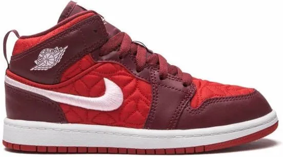 Jordan Kids Air Jordan 1 Mid SE Red Quilt sneakers