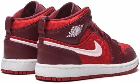 Jordan Kids Air Jordan 1 Mid SE Red Quilt sneakers