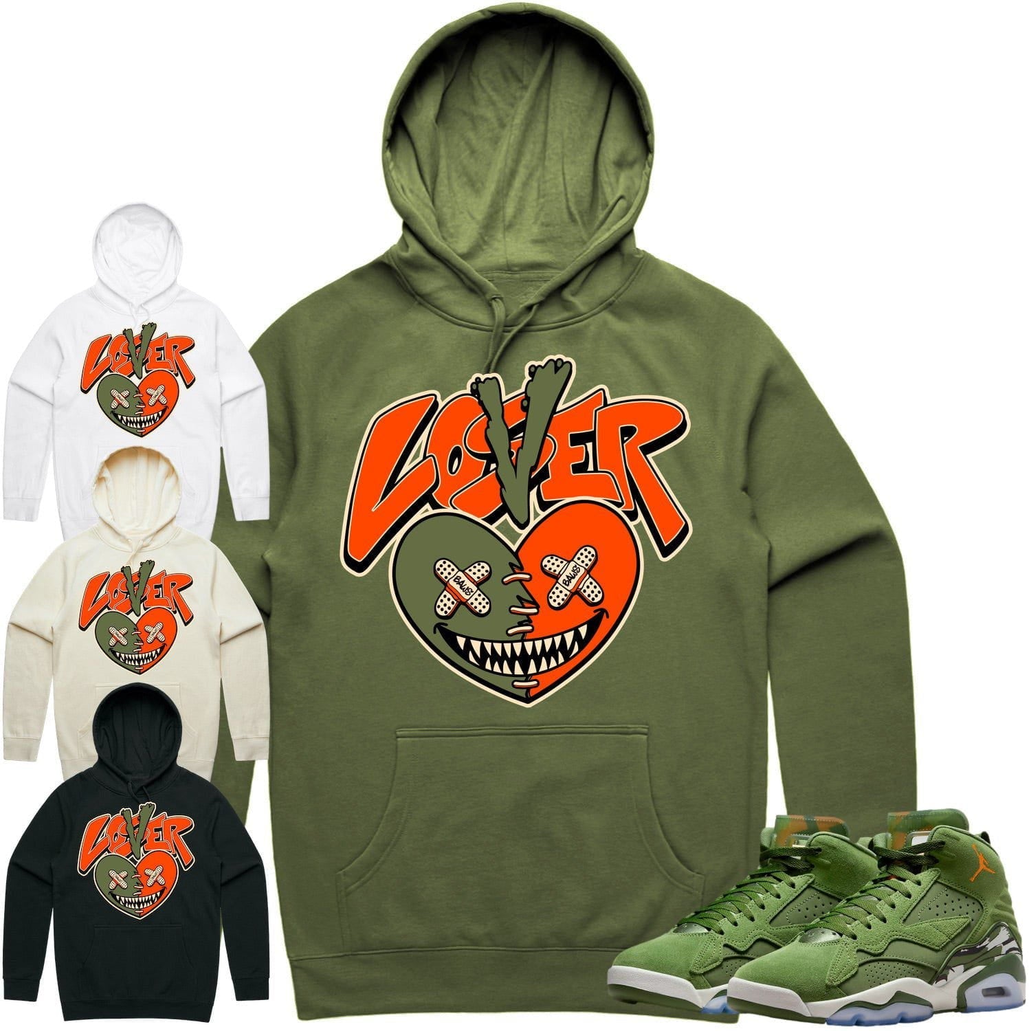 Jordan MVP 678 Sky J Olive Hoodie to Match - CELADON LOVER LOSER BAWS