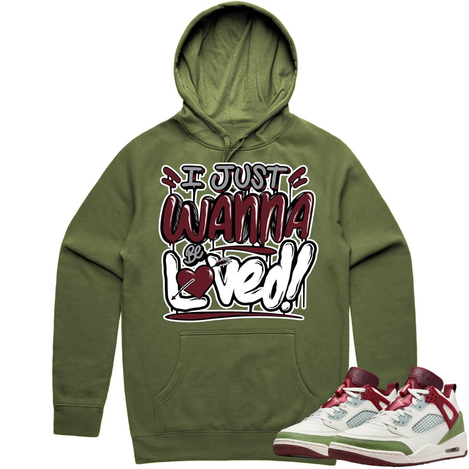 Jordan Spizike Year of the Dragon Hoodie to Match - BURGUNDY LOVED