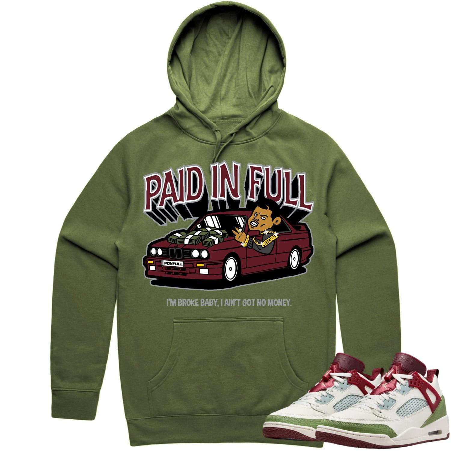 Jordan Spizike Year of the Dragon Hoodie to Match - BURGUNDY PAID