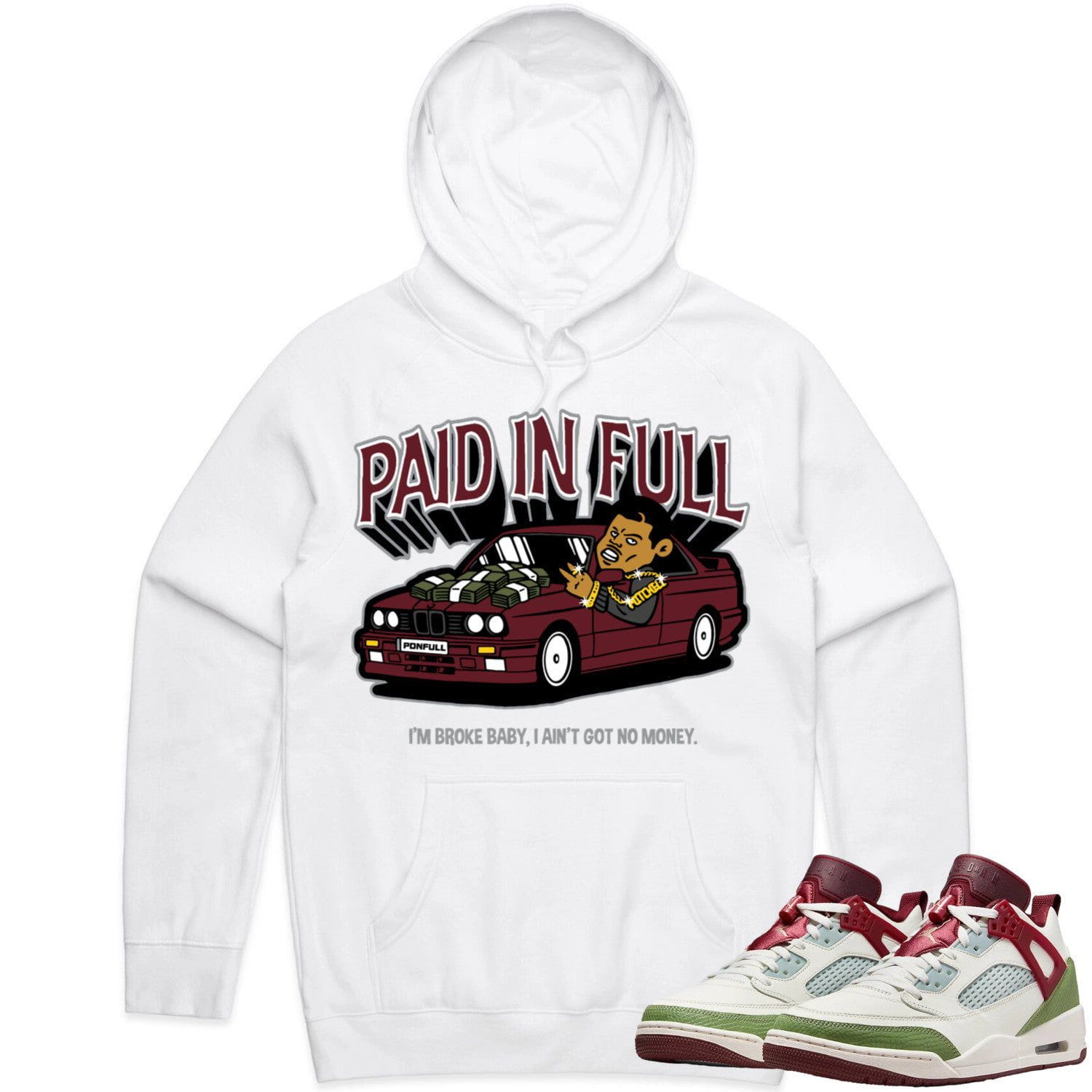 Jordan Spizike Year of the Dragon Hoodie to Match - BURGUNDY PAID