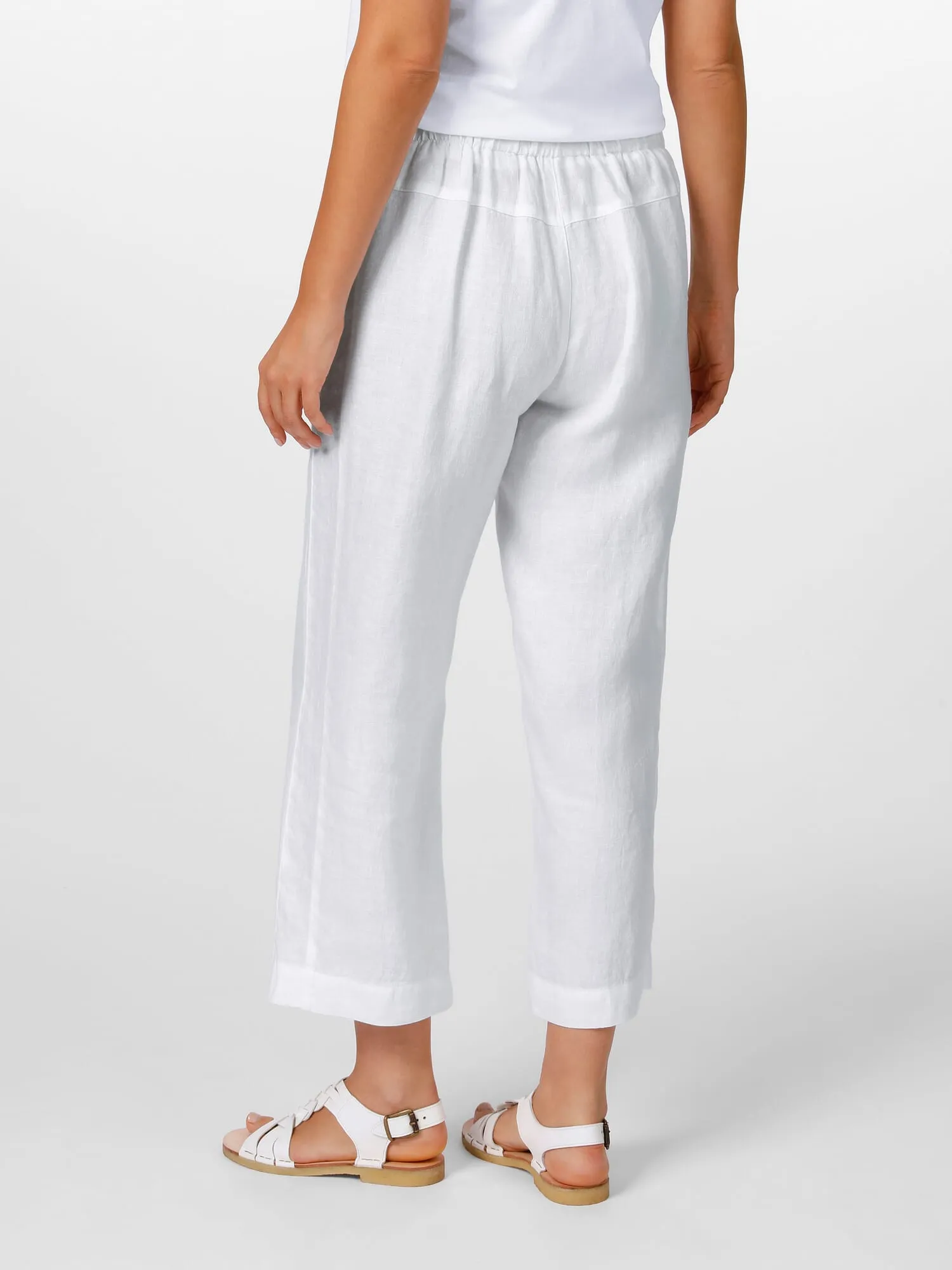 Ladies linen pants 7/8 length, White | Manufactum