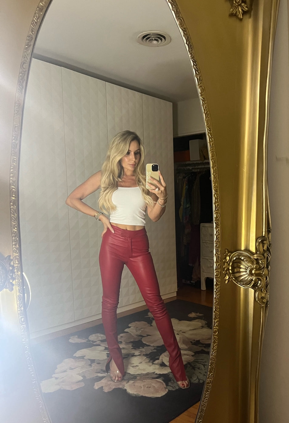 LaMarque Dawn Stretch Leather Pant | Ruby Red