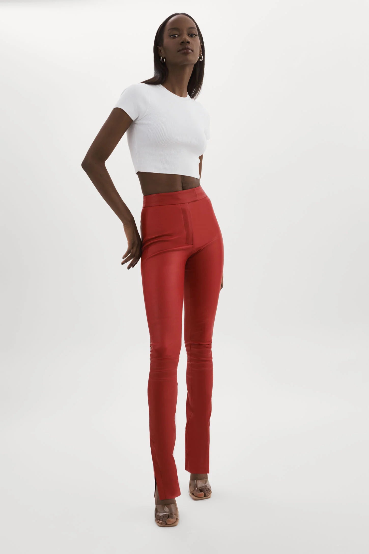 LaMarque Dawn Stretch Leather Pant | Ruby Red