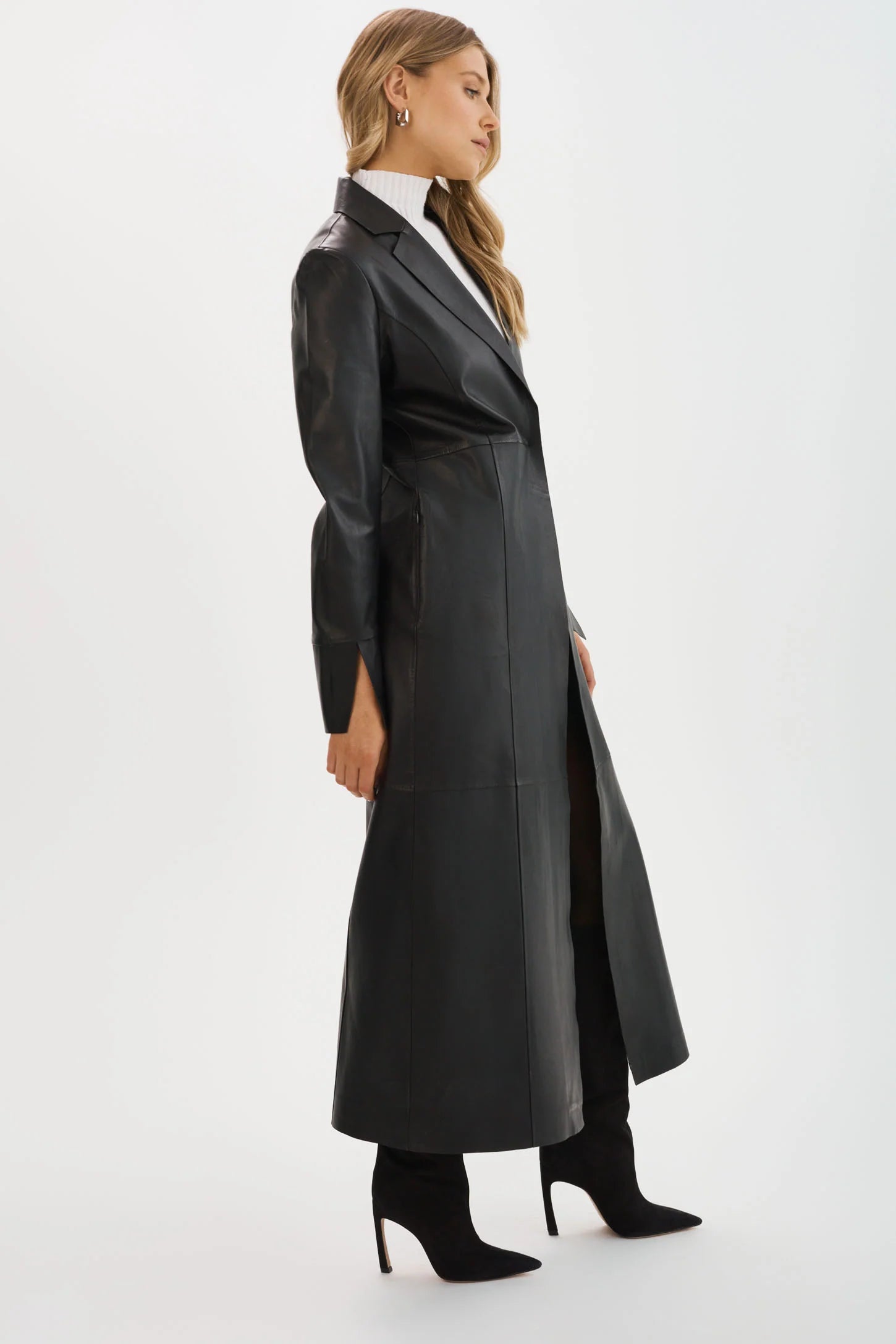 LaMarque Evanna Leather Maxi Coat | Black