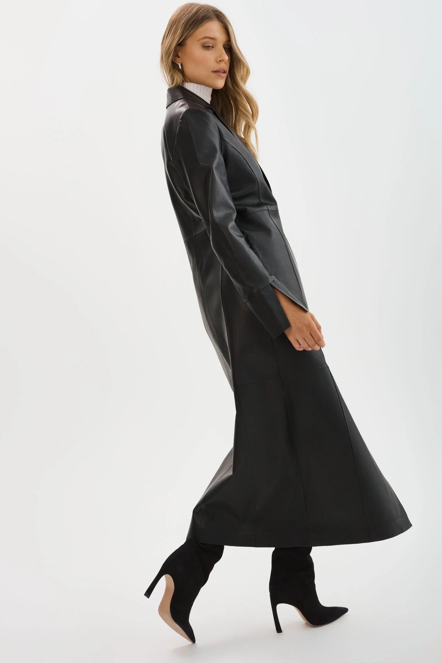 LaMarque Evanna Leather Maxi Coat | Black