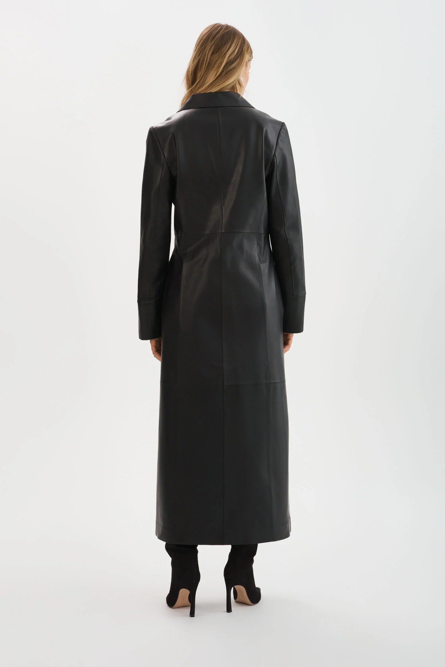 LaMarque Evanna Leather Maxi Coat | Black