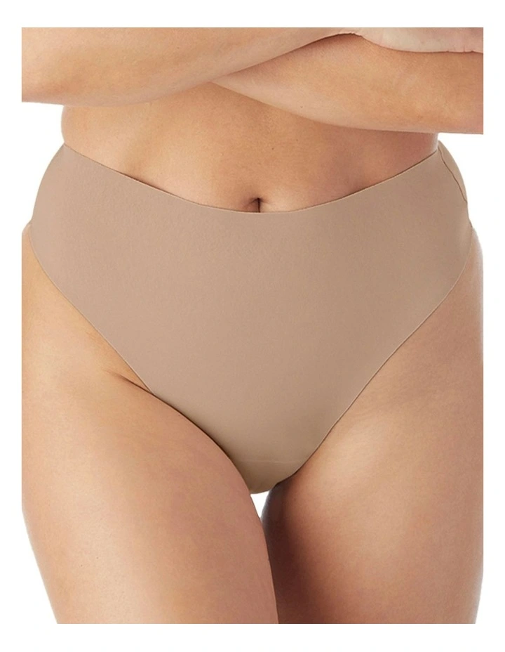 Light Shaping High Waist Everyday Shapewear Thong in Stucco