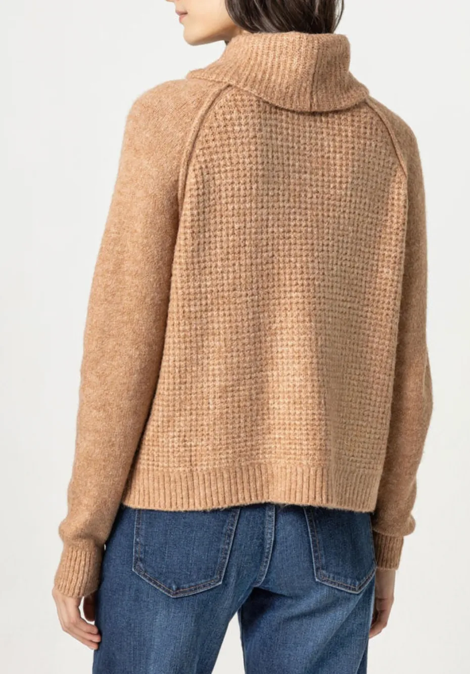 LILLA P WAFFLE STITCH TURTLENECK SWEATER