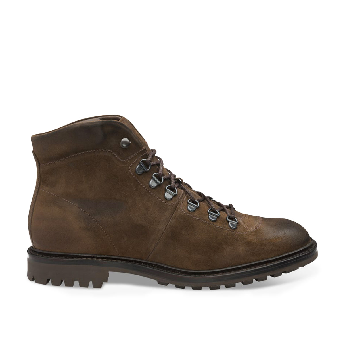 Loake - Hiker Lace Up Boots in Brown Burnished Suede