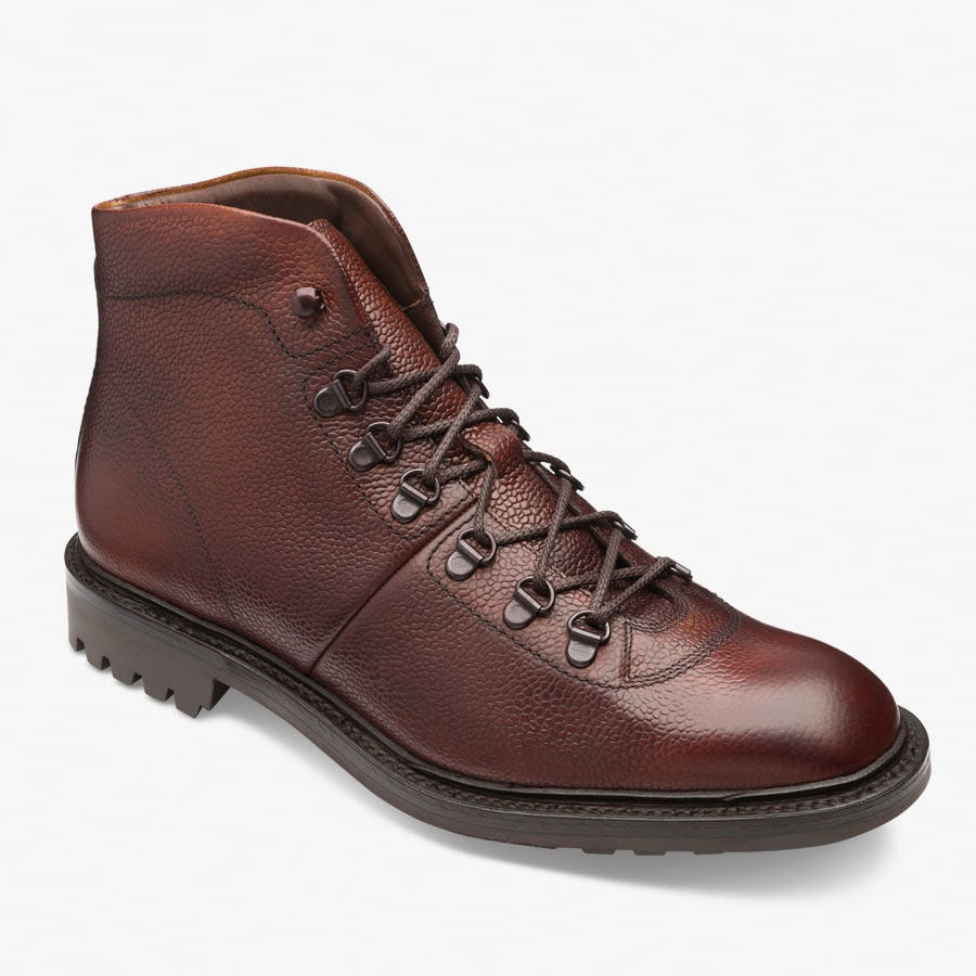 Loake - Hiker Lace Up Boots in Oxblood Grain