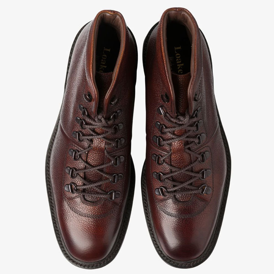 Loake - Hiker Lace Up Boots in Oxblood Grain