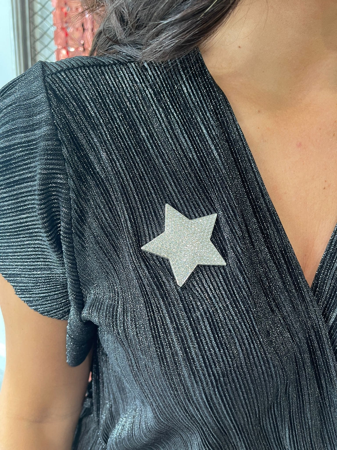 Magnetic Diamante Star Brooch