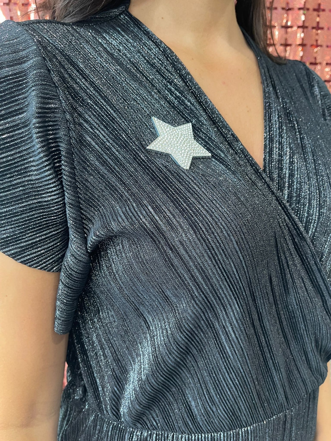 Magnetic Diamante Star Brooch