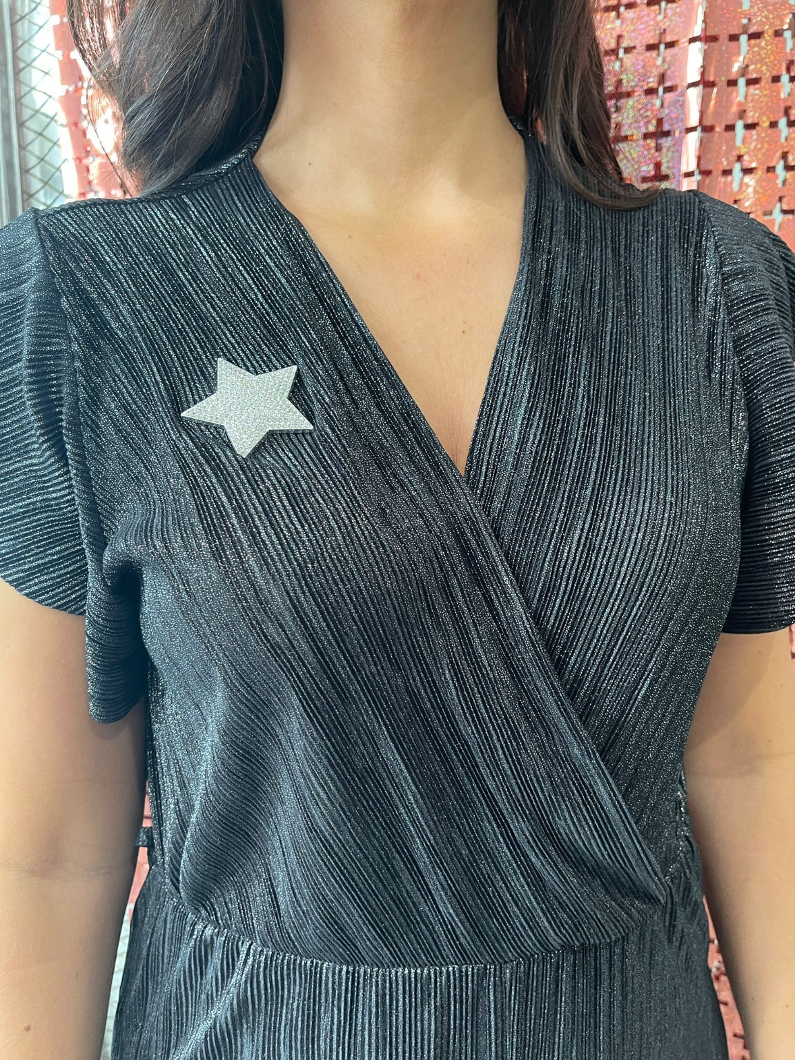 Magnetic Diamante Star Brooch