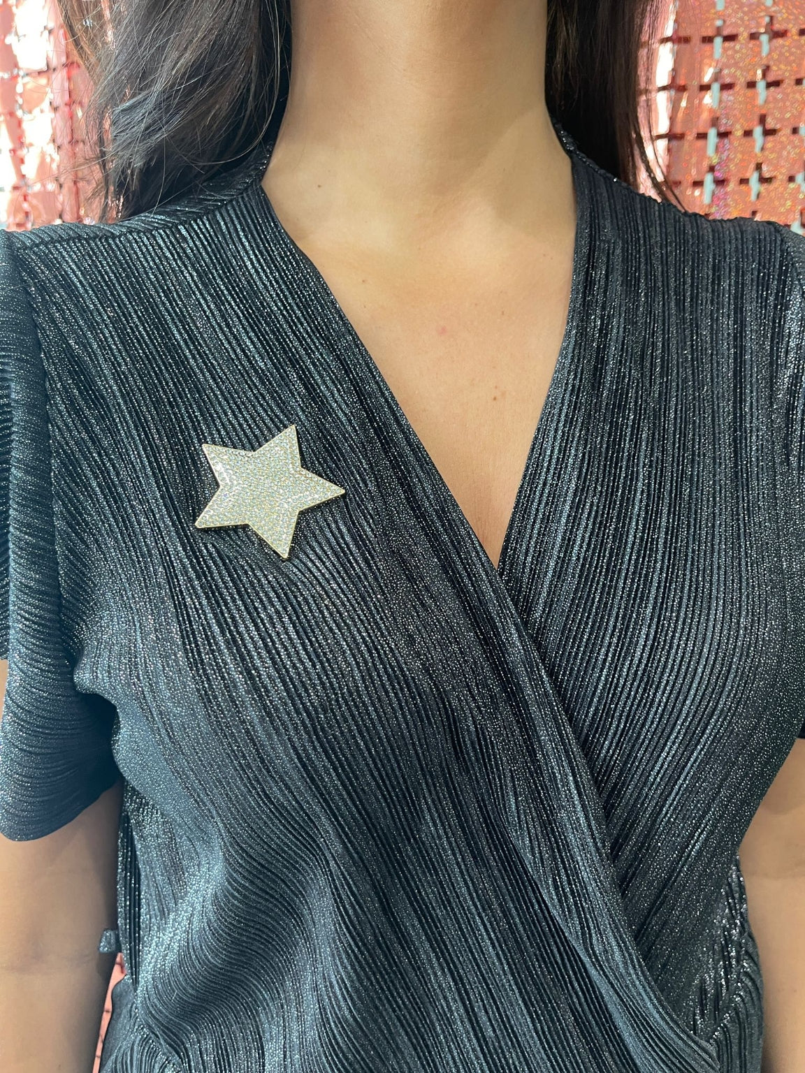 Magnetic Diamante Star Brooch