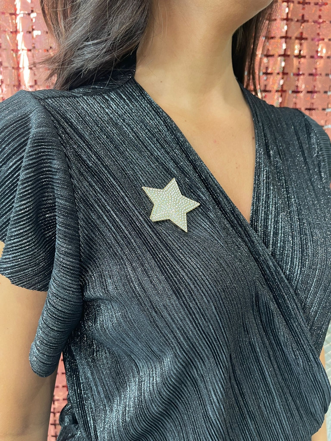 Magnetic Diamante Star Brooch