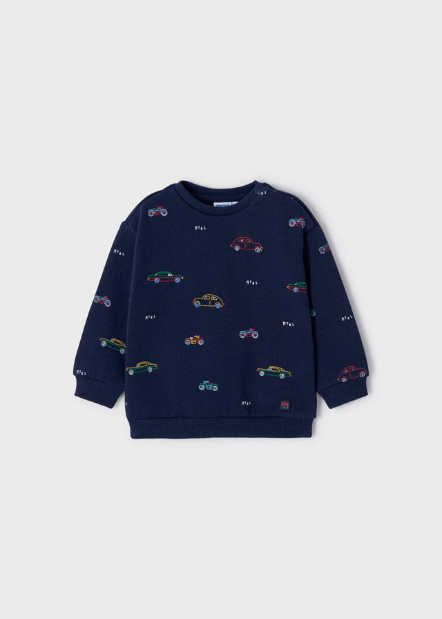 Mayoral Baby L/S Print Sweater _Navy 2411-16