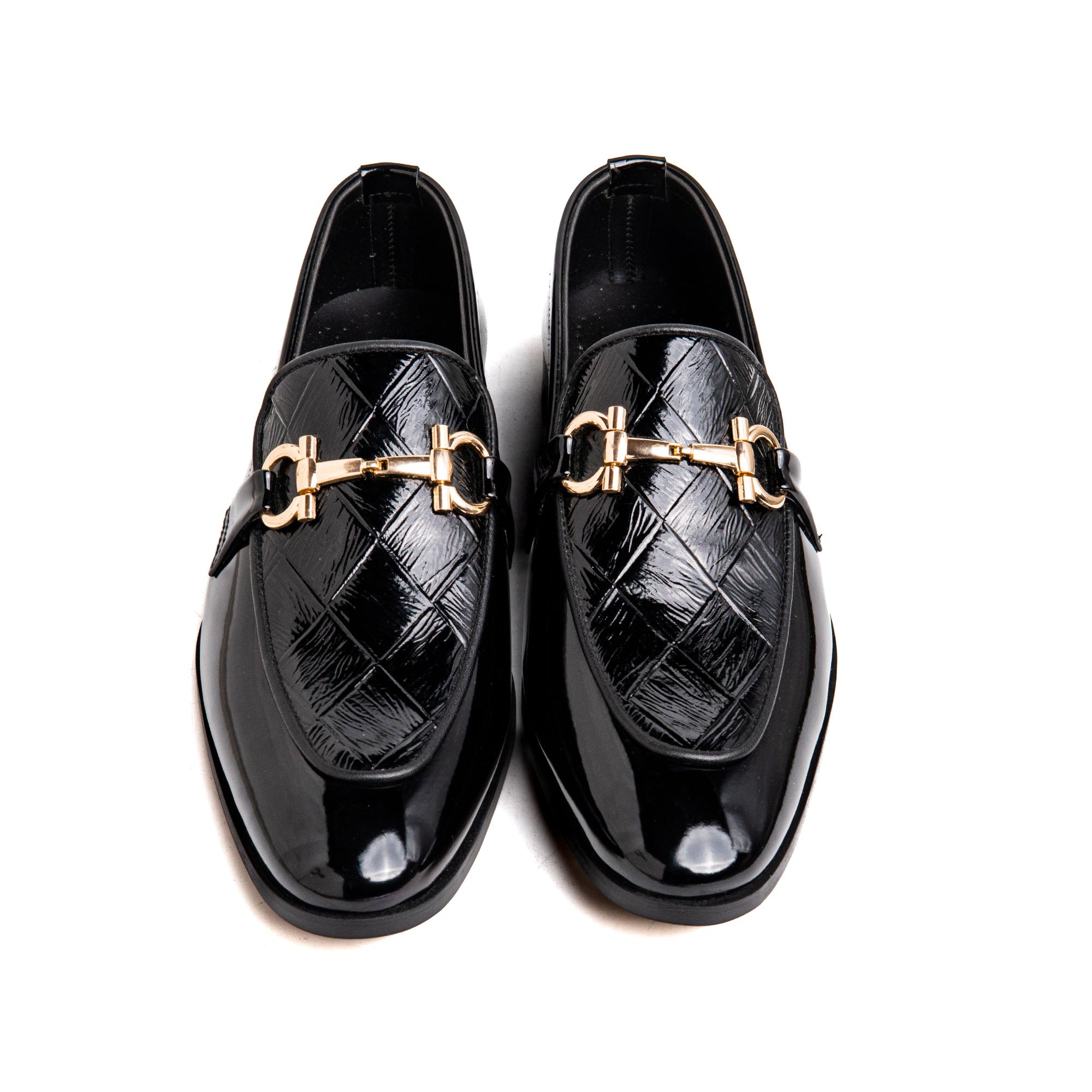 Men Black Shine Imported PU Leather Shoes