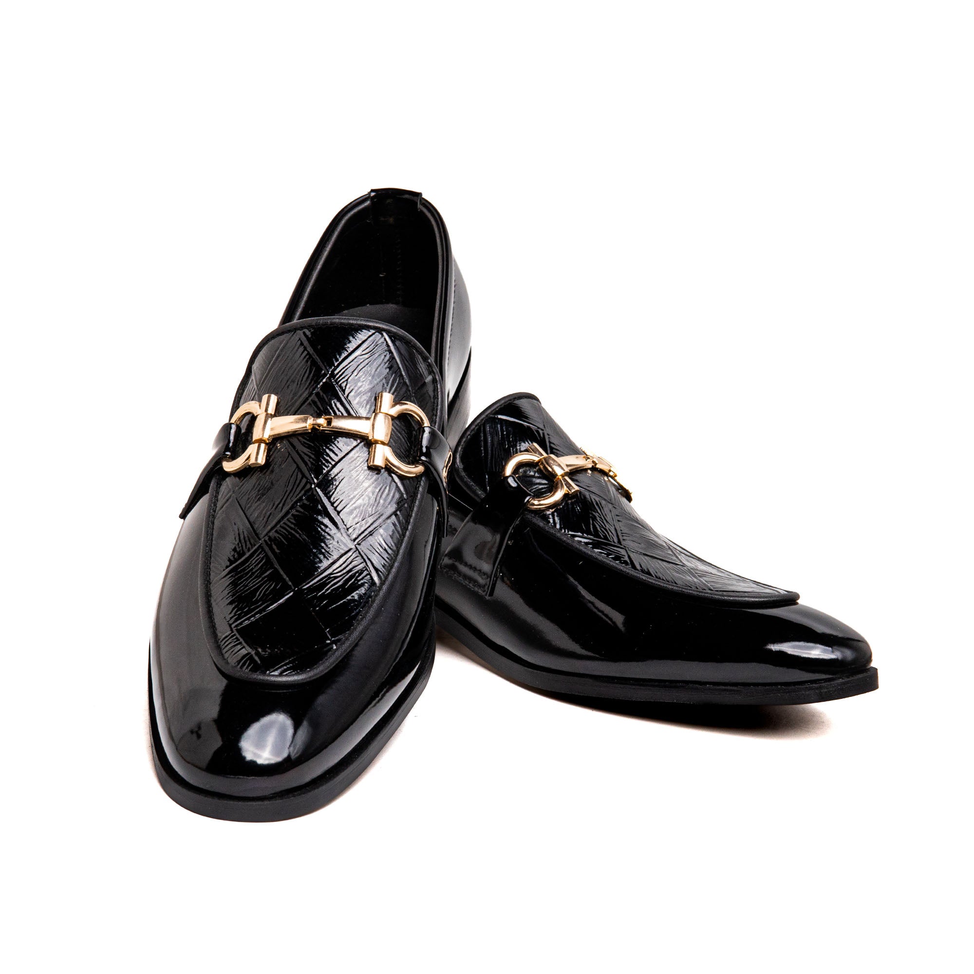 Men Black Shine Imported PU Leather Shoes