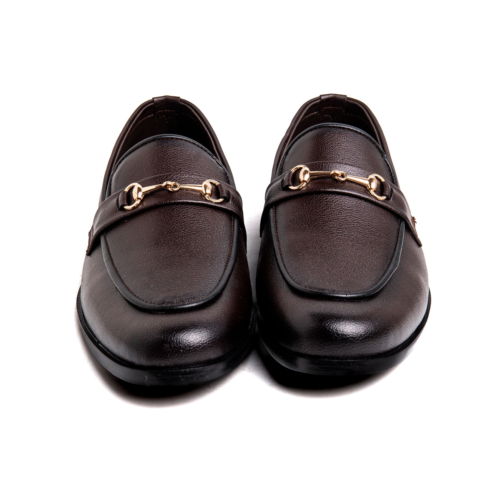 Men Brown Buckled Imported PU Leather Shoes