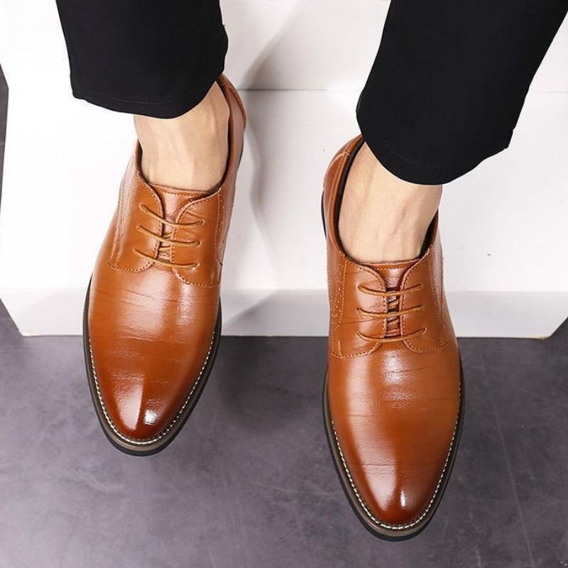 Men  Dress Shoes -  Wingtip Leather Shoes