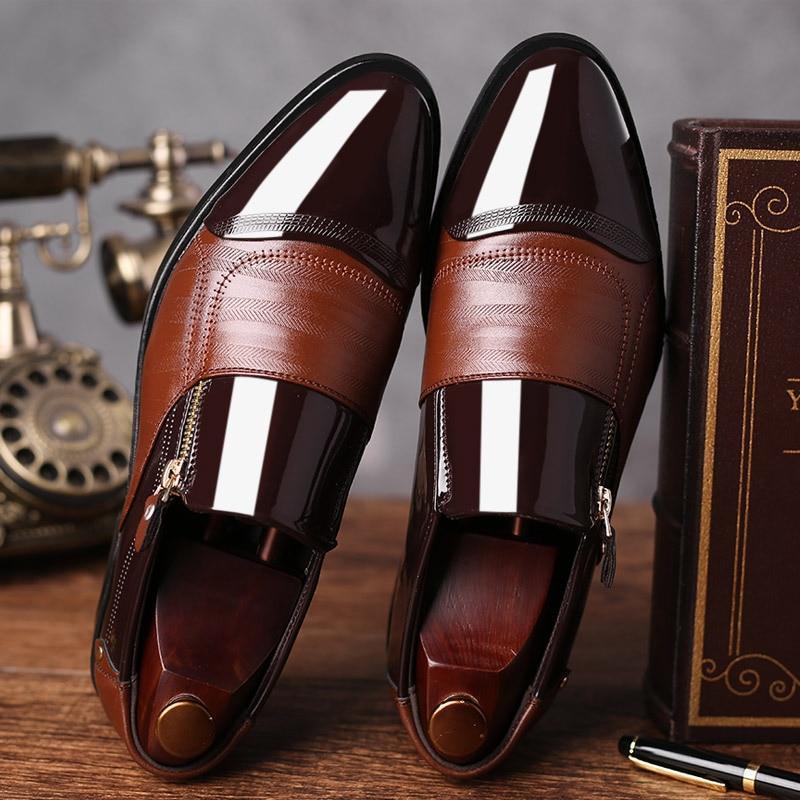 Men  Dress Shoes -  Zipper Oxford Shoes