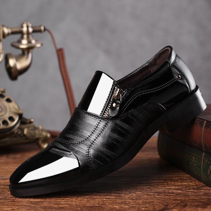 Men  Dress Shoes -  Zipper Oxford Shoes