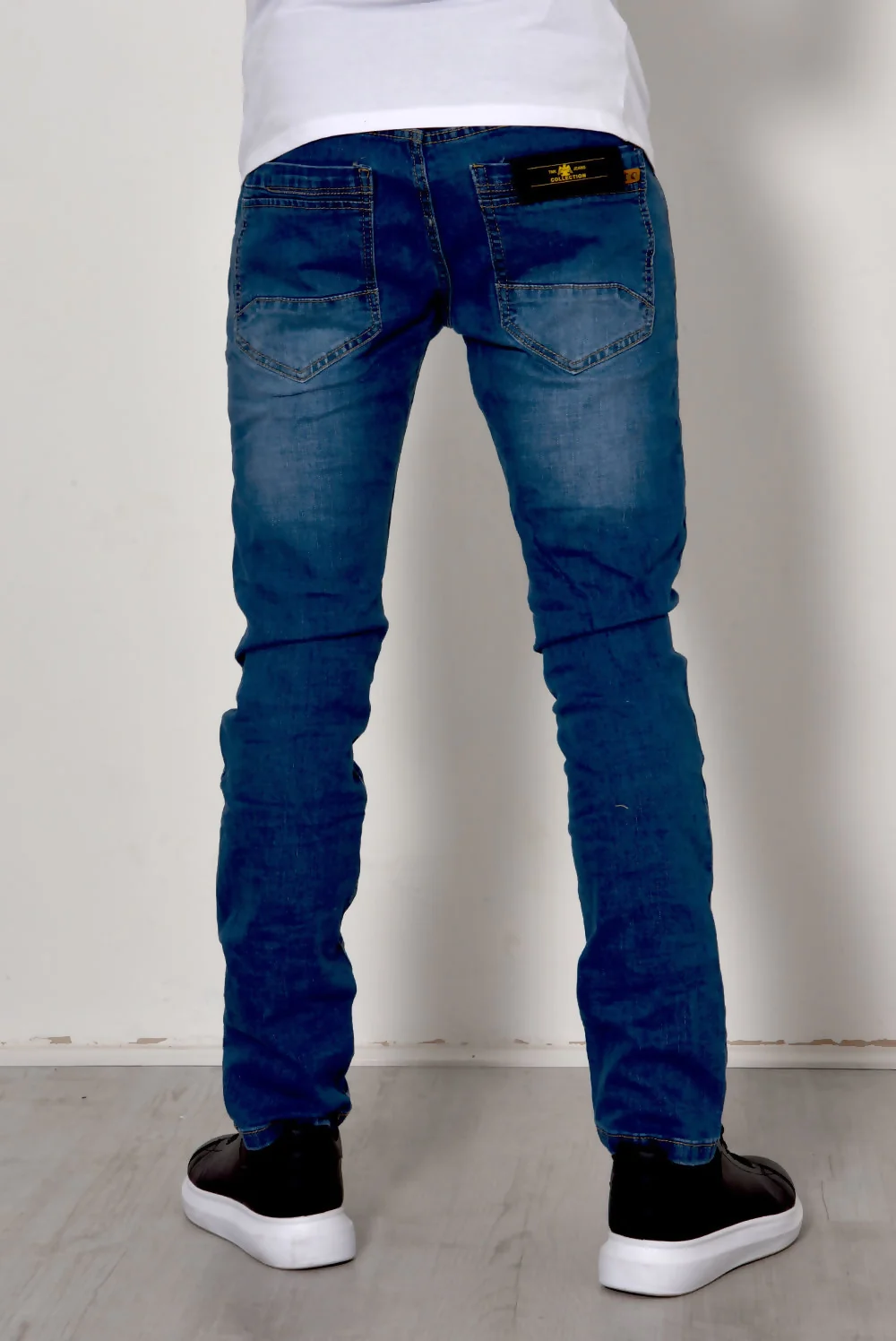 Mens Denim Patched Distressed Skinny Jeans