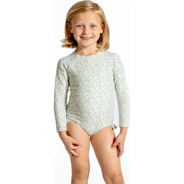 Minnow Girls Sea Marsh Floral Rashguard One Piece