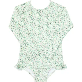 Minnow Girls Sea Marsh Floral Rashguard One Piece